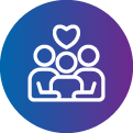 Icon of three people with heart above