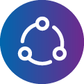 Icon of three dots connected in a circle